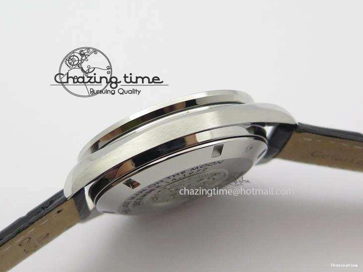 0322 Minimalist Speedmaster Apollo XVII Gray Dial On Black Leather Strap Manual Winding Chrono Movement 8222